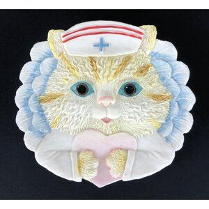 Popular Imports Cat Kitten Nurse Themed Decorative Plate Dish Vintage 1997